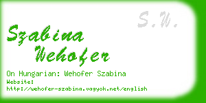 szabina wehofer business card